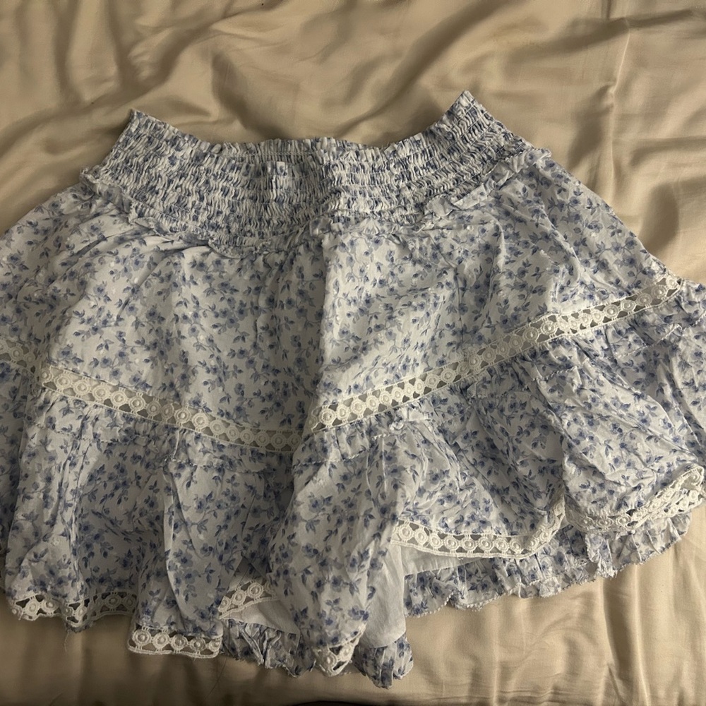 Floral Blue and White Women's Skirt